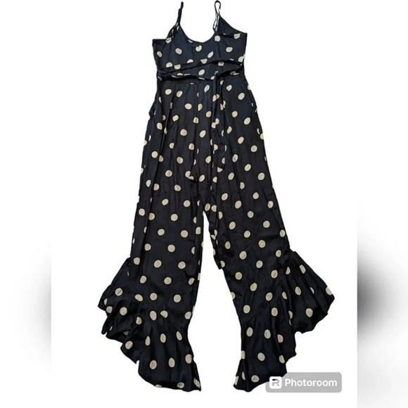 BILLABONG Polka Dot Jumpin Jumper Flare Pants Jumpsuit size S - Picture 4 of 8